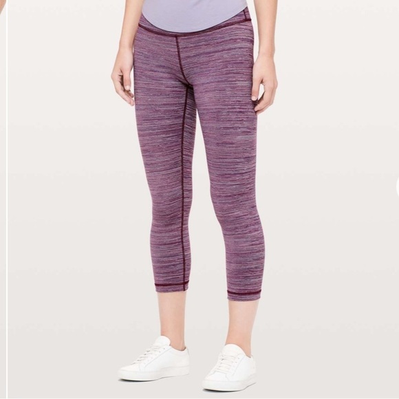 Lululemon Wunder Under High-Rise 21" Edged Stripe Jacquard Blueprint Royal Ruby - Picture 1 of 14